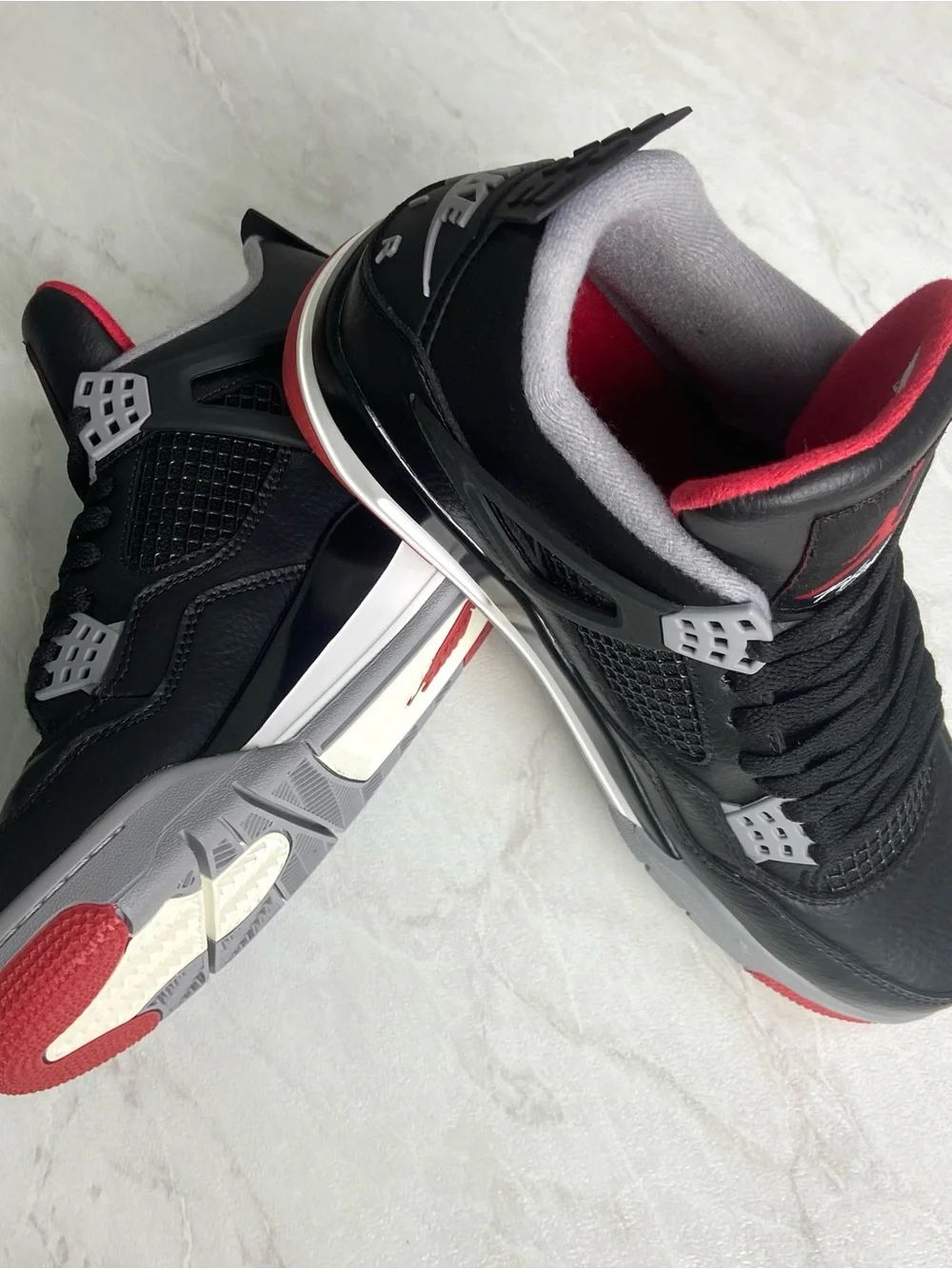 Jordan Black Sneakers with Red and Gray Accents